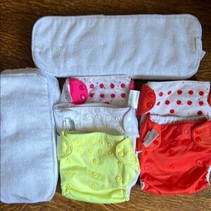 BumGenius Baby Lot 5 Pocket organic Cloth Cotton Diapers Extra Liners 8-35 lbs